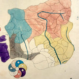 Abstractions: Gorgeous Unannotated Antique Japanese Watercolor Map with Symbols