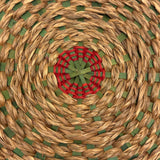 C. Early 20th Century Wabanaki Sweet Grass and Dyed Splint Sewing Basket with Unusually Dominant Braiding