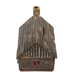 Antique Cast Iron Log Cabin Still Bank in Original Paint
