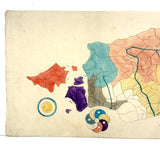 Abstractions: Gorgeous Unannotated Antique Japanese Watercolor Map with Symbols
