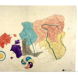 Abstractions: Gorgeous Unannotated Antique Japanese Watercolor Map with Symbols