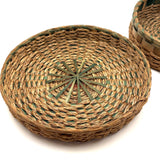 C. Early 20th Century Wabanaki Sweet Grass and Dyed Splint Sewing Basket with Unusually Dominant Braiding