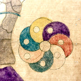 Abstractions: Gorgeous Unannotated Antique Japanese Watercolor Map with Symbols