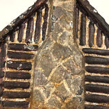 Antique Cast Iron Log Cabin Still Bank in Original Paint