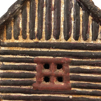Antique Cast Iron Log Cabin Still Bank in Original Paint