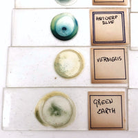 Mid-century Handmade Glass Microscope Slides with Color Pigments