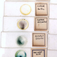 Mid-century Handmade Glass Microscope Slides with Color Pigments