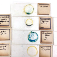 Mid-century Handmade Glass Microscope Slides with Color Pigments