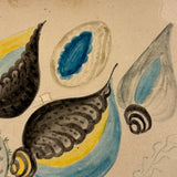 Five Seashells, 19th Century Watercolor on Wove, Signed (Right Corner Loss)
