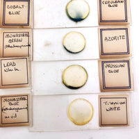 Mid-century Handmade Glass Microscope Slides with Color Pigments