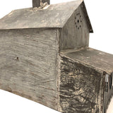 Old Scratch Made Folk Art Tin Barn with Slatted Animal Pen