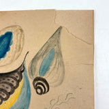 Five Seashells, 19th Century Watercolor on Wove, Signed (Right Corner Loss)