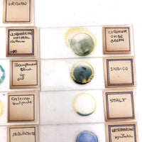 Mid-century Handmade Glass Microscope Slides with Color Pigments