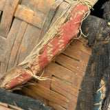 Very Sweet c. 1880s Presumed Child Made Hybrid Cherokee Basket with Calico Edging and Groats Package Lining