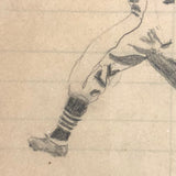 Pair of c. 1930s Naive Baseball Drawings on Ice Salesman Receipt + Squash Match Score Card)
