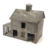 Old Scratch Made Folk Art Tin Barn with Slatted Animal Pen