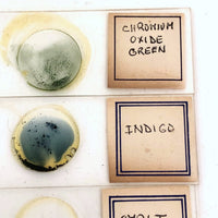 Mid-century Handmade Glass Microscope Slides with Color Pigments