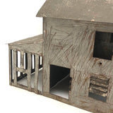 Old Scratch Made Folk Art Tin Barn with Slatted Animal Pen