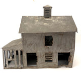Old Scratch Made Folk Art Tin Barn with Slatted Animal Pen