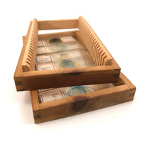 Mid-century Handmade Glass Microscope Slides with Color Pigments