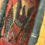 Very Sweet c. 1880s Presumed Child Made Hybrid Cherokee Basket with Calico Edging and Groats Package Lining