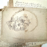 19th Century British Folio with Beautifully Handwritten Notes on Wax Flower Making, Fresco Painting, Mold Making, Drawing Faces, More