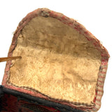 Very Sweet c. 1880s Presumed Child Made Hybrid Cherokee Basket with Calico Edging and Groats Package Lining