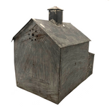 Old Scratch Made Folk Art Tin Barn with Slatted Animal Pen