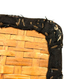 Very Sweet c. 1880s Presumed Child Made Hybrid Cherokee Basket with Calico Edging and Groats Package Lining