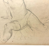 SOLD William L'Engle (1884-1957) Large Graphite Sketch of Martha Graham Dancer, c. 1930