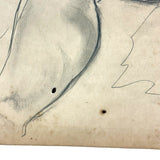 SOLD William L'Engle (1884-1957) Large Graphite Sketch of Martha Graham Dancer, c. 1930