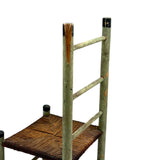 Iconic Feeling Antique Ladder Back Doll Chair in Original Green Paint with Rush Seat