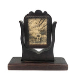 Sweet Old Folk Art Carved Small Standing Frame with Photo