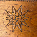 Lovely, Excellent Condition  19th Century Spruce Gum Box with Center Star and Sweet Details