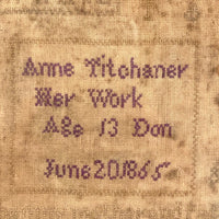 SOLD Anne Titchaner's 1865 Sampler, Then the Lord Will Take Me Up