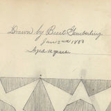 Four Stars, Graphite on Laid, Drawn by Burt Gemberling, 1880, Aged 12, Snyder County, PA