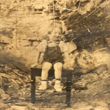 Sweet Old Folk Art Carved Small Standing Frame with Photo