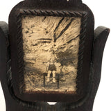 Sweet Old Folk Art Carved Small Standing Frame with Photo