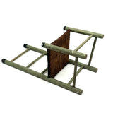 Iconic Feeling Antique Ladder Back Doll Chair in Original Green Paint with Rush Seat