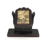 Sweet Old Folk Art Carved Small Standing Frame with Photo