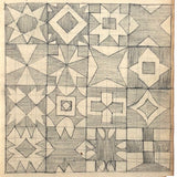 Sixteen Squares, Graphite on Laid, Drawn by Burt Gemberling, 1880, Aged 12, Snyder County County, PA