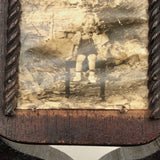 Sweet Old Folk Art Carved Small Standing Frame with Photo