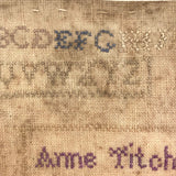 SOLD Anne Titchaner's 1865 Sampler, Then the Lord Will Take Me Up
