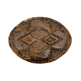 Much Handled Earlier 19th Century Chip Carved Flat Back Oval Butter/Cookie Stamp with Rich Patina and Monogram on Reverse