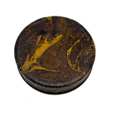 Handsome Earlyish 19th Century Marbled Mustard Paint Decorated Papier Mache Snuff Box