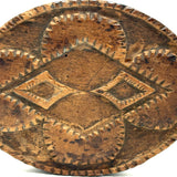 Much Handled Earlier 19th Century Chip Carved Flat Back Oval Butter/Cookie Stamp with Rich Patina and Monogram on Reverse