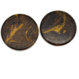 Handsome Earlyish 19th Century Marbled Mustard Paint Decorated Papier Mache Snuff Box