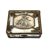Antique Mirrored Box with Butterfly Woman and Match Striker Bottom
