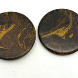 Handsome Earlyish 19th Century Marbled Mustard Paint Decorated Papier Mache Snuff Box