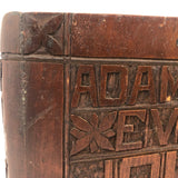 1922 Folk Art Carved "Adam and Eve Joke Book" with Surprise Snake